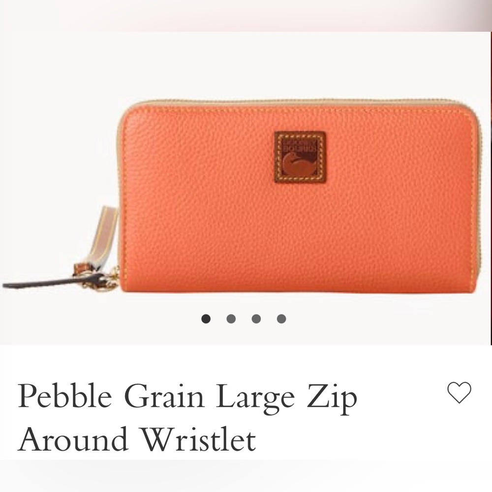 Dooney and Bourke Pebble Grain Large Zip Around Wristlet